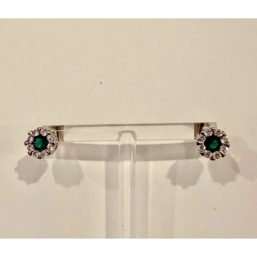 Women's Mini Green Cubic Zirconia Stud Earrings